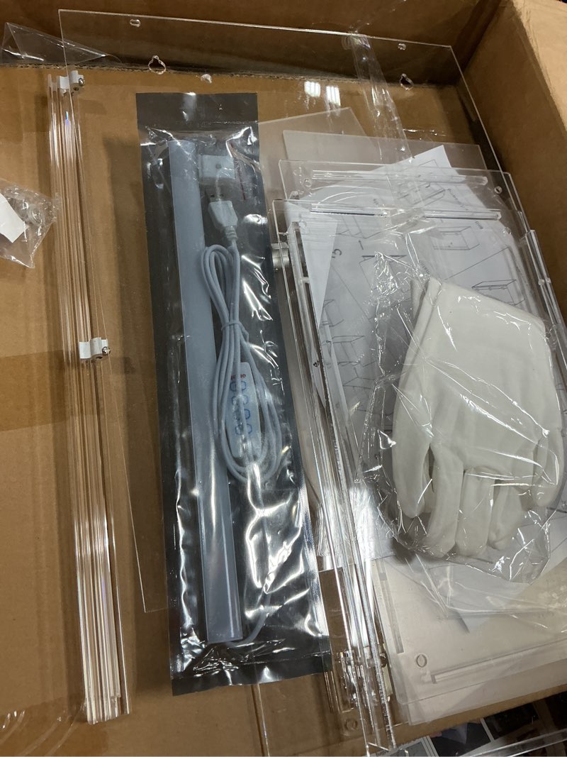 Condition photo showing Good Condition for nonemey acrylic display case with lock,2 tier lockable security display case, dustproof protection countertop organizer box for collectibles (2tier 14×8×16inch?35×20×41cm) 2 tier-13.8*7.9*16.2in