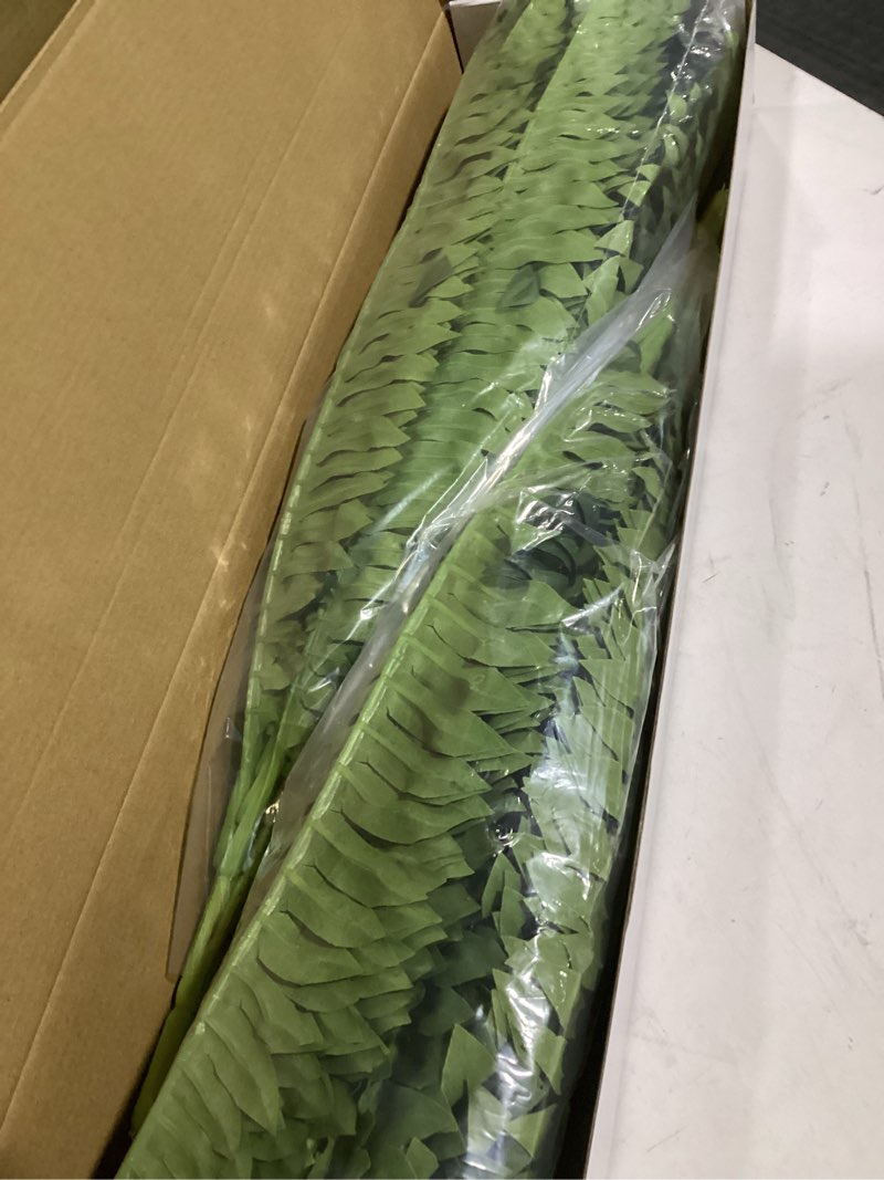 Condition photo showing As Is for forest prince 35" ferns artificial bush plants large, 2 artificial boston ferns with 39 fronds for outdoors home decor