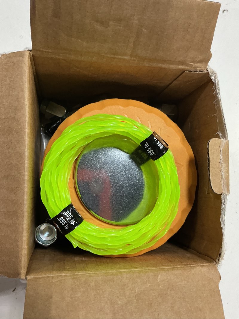 Condition photo showing As Is for weed eater head quick load replacement head compatible with stihl fs, husqvarna 300/500, echo srm, ego, dewalt, worx and more (fits most trimmer & weed wacker models) (yellow)