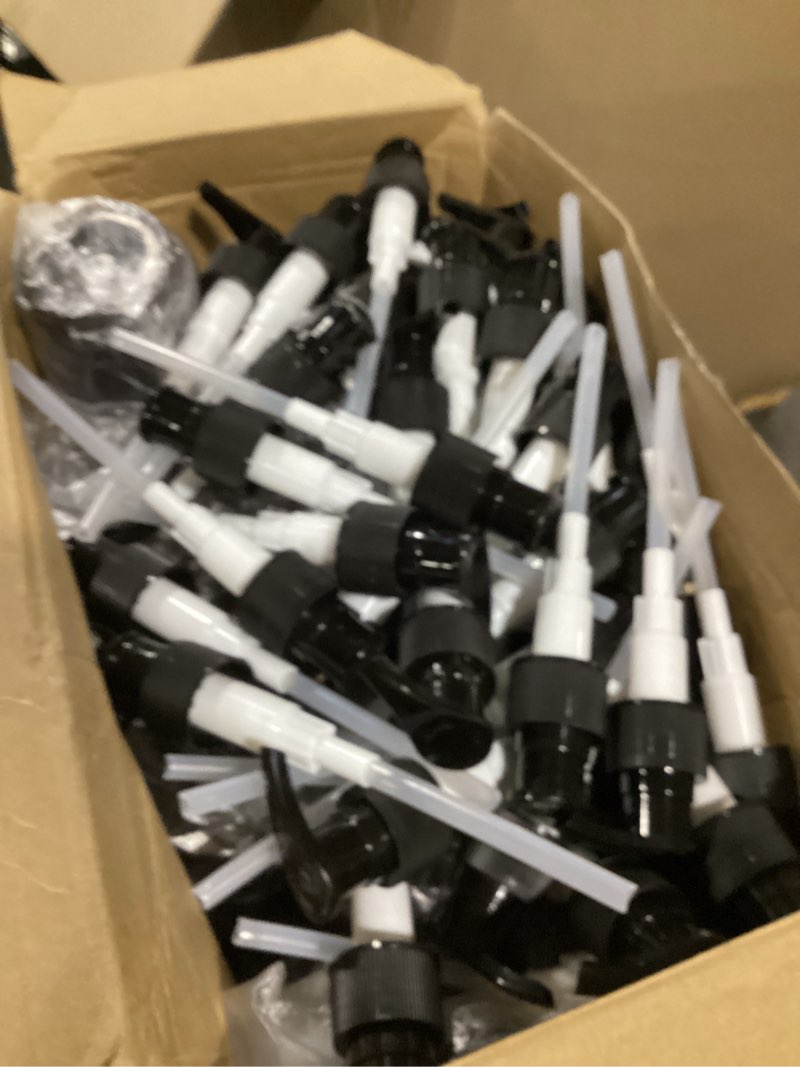 Condition photo showing Good Condition for 48 pcs pump bottle lotion dispenser refillable shampoo conditioner hand soap dispenser plastic empty 8oz/250ml clear reusable body wash container bulk (brown, black)