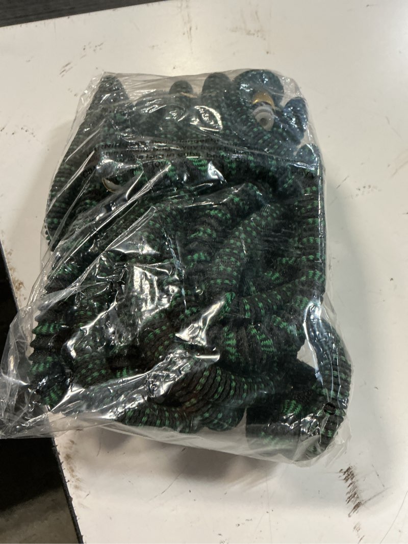 Condition photo showing New/Like New for flexi hose expandable garden hose with 8 function nozzle, 75ft - lightweight retractable garden hose, water hose - no-kink flexibility, 3/4 inch solid brass fittings and double latex core