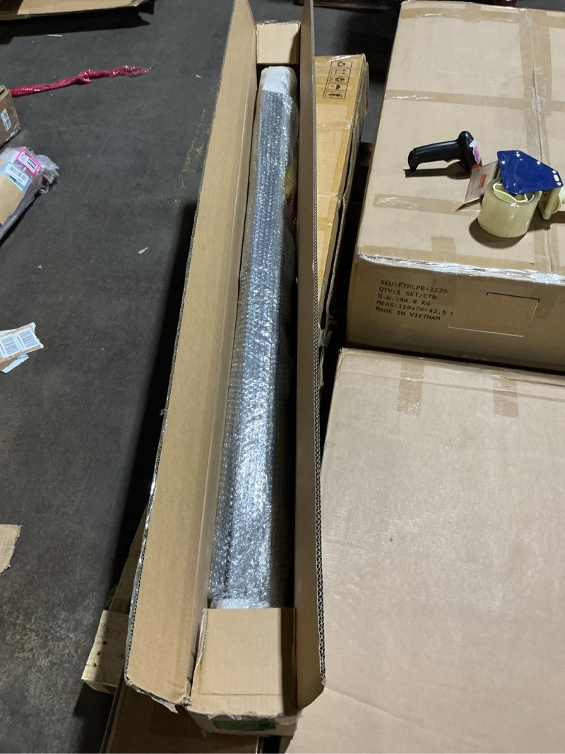 Condition photo showing New/Like New for vivosun outdoor handrail, 5 step stair handrail, 69" x 36" fits 1 to 5 steps, wrought mattle iron stair railing with curved end and balusters for concrete step, porch steps, one-step assembly, black 5 steps vertical curve
