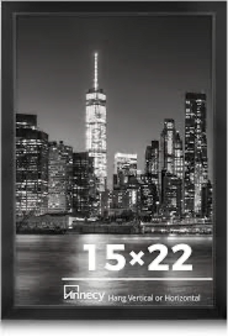 Annecy 15x22 Picture Frame Black?1 Pack?, 15 x 22 Picture Frame for Wall Decoration, Classic Black M