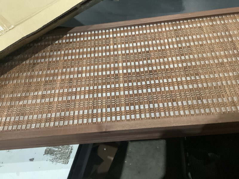 Condition photo showing Good Condition for 4 panel short room divider screen,brown freestanding partition,small bamboo panel divider for room seperation,3.95 ft tall brown 4 panel