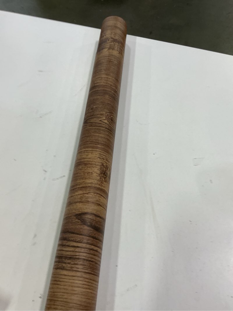 Condition photo showing As Is for VEELIKE Wide Size Brown Wood Contact Paper for Countertops Waterproof Peel and Stick Wood Wallpaper 32''x118'' Thick Rustic Wood Grain Vinyl Wrap Self Adhesive Wood Paper for Cabinets Shelf Furniture 32" x 118"