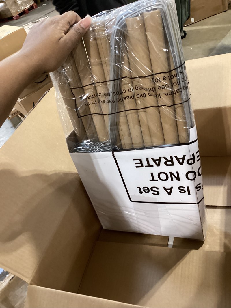 Condition photo showing As Is for didaey 10 sets heavy duty 18" drapery hangers with strong 10.5 gauge alloy steel wire for heavy items (silver) 10 silver