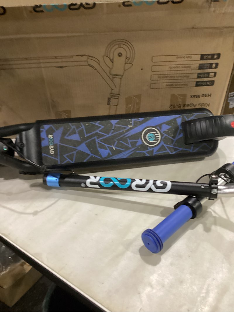 Condition photo showing As Is for Gyroor H30 Max Electric Scooter for Kids, LED Dispaly, 150W Powerful Motor, Dual Brake System, Adjustable Height and Speed, Best Presents for Kids H30Max-Blue