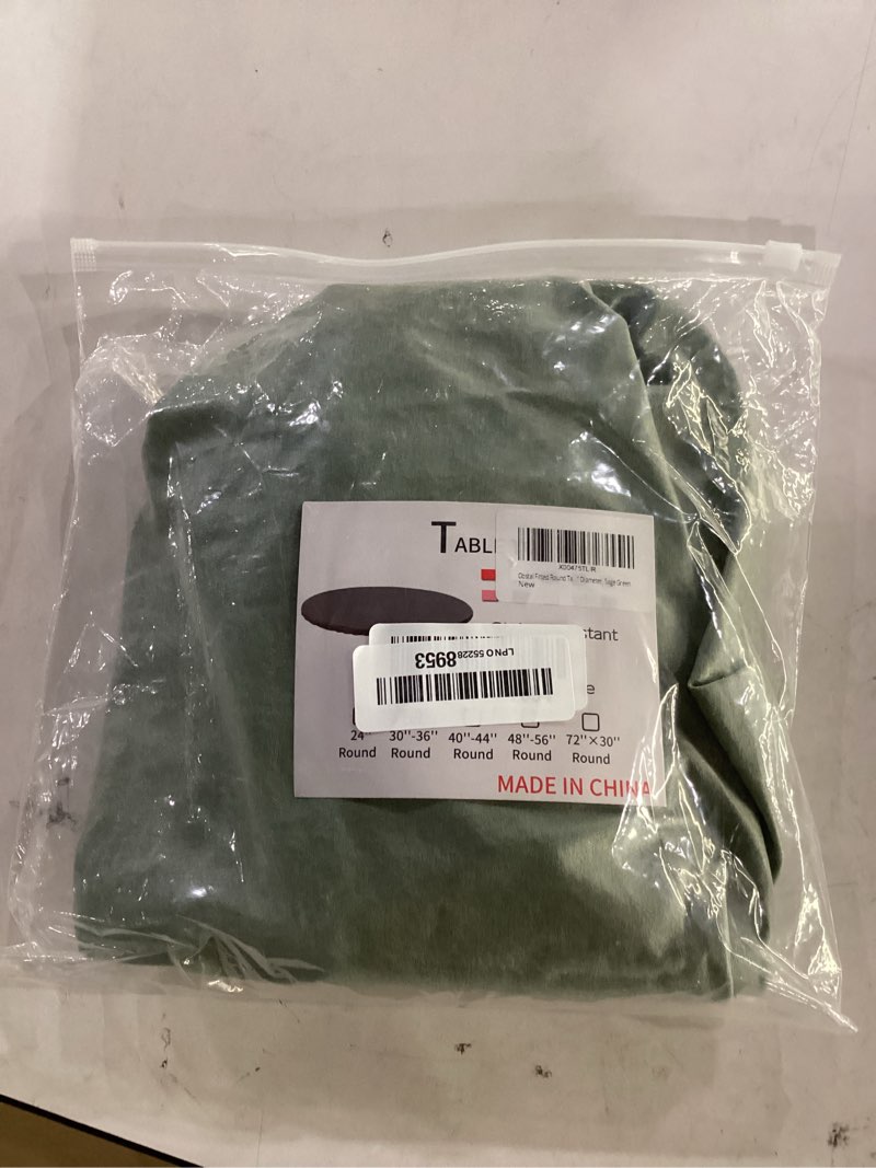 Condition photo showing New/Like New for obstal fitted round table cloth, reversible waterproof stain resistant elastic stretch tablecloth, wipe clean table cover for outdoor/indoor use, fits round tables up to 30" - 36" diameter, sage green sage green 36" (round)
