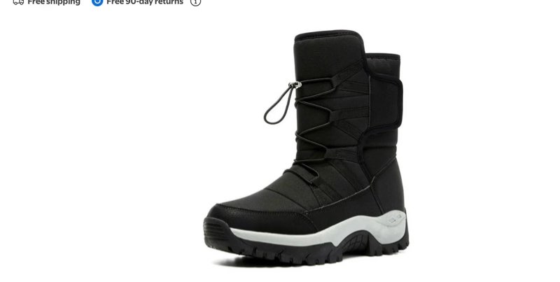 stepedia women's men's warm faux fur lined mid calf winter boots waterproof snow boots, black size 43