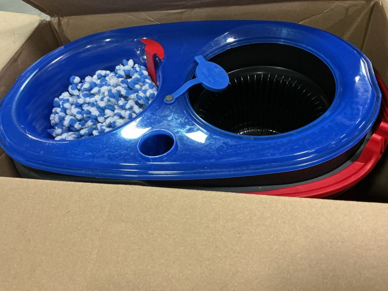 Condition photo showing As Is for O-Cedar RinseClean Spin Mop & Bucket System | Clean with Clean Water | Removes 99% of Bacteria Rinseclean Spin Mop & Bucket Cleaning System