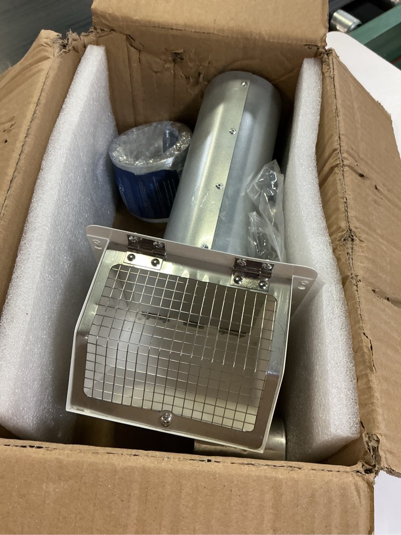 Condition photo showing Good Condition for 3 inch dryer vent cover outside,wall vent exhaust vent cover exterior 3" dryer vent cover outdoor dryer vent hood cap for bathroom exhaust,hooded wall vent with screen & damper,galvanized steel,white 3 inch white