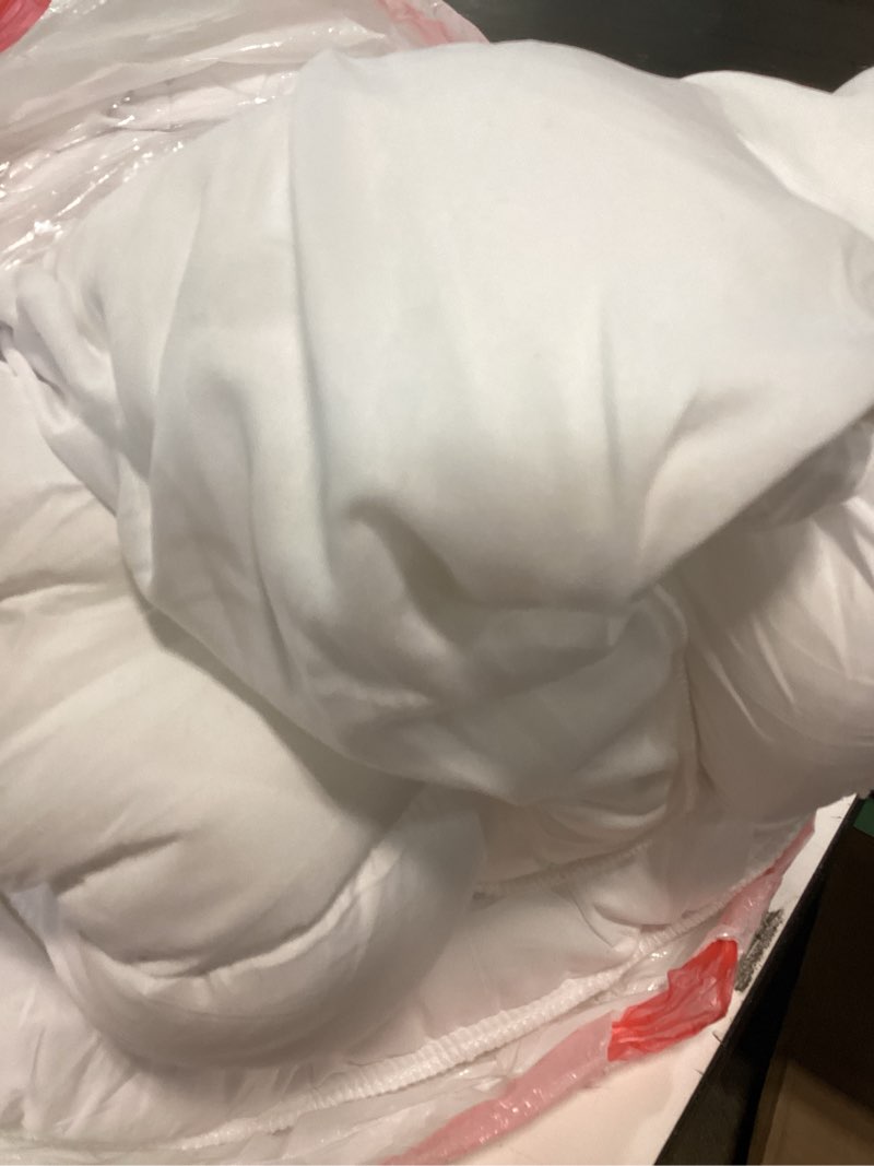 Condition photo showing As Is for ultra soft queen size mattress topper - viscose made from bamboo pillow top mattress pad for back pain relief - naturally cooling for hot sleepers, white white queen