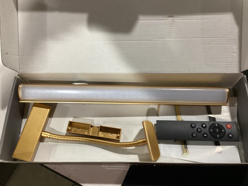 Condition photo showing Good Condition for 15.7'' picture lights for wall with motion sensor, 9000mah rechargeable battery operated poster lights for paintings, portraits, wall decor, gold gold- 1p