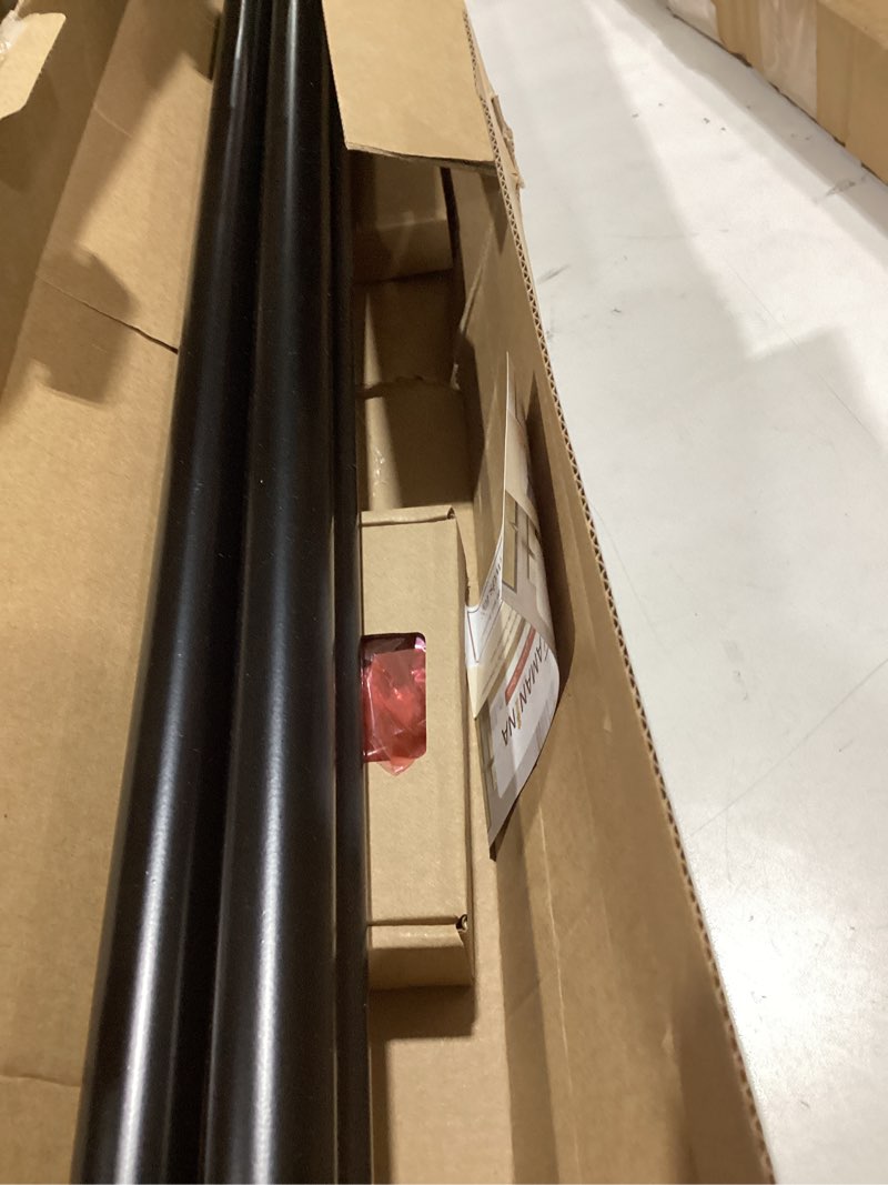 Condition photo showing Good Condition for kamanina 1 inch double curtain rod for windows 72 to 144 inches (6-12 feet), black heavy duty drapery rod, adjustable double rods with end caps, fewer rods, faster setup black 72-144"