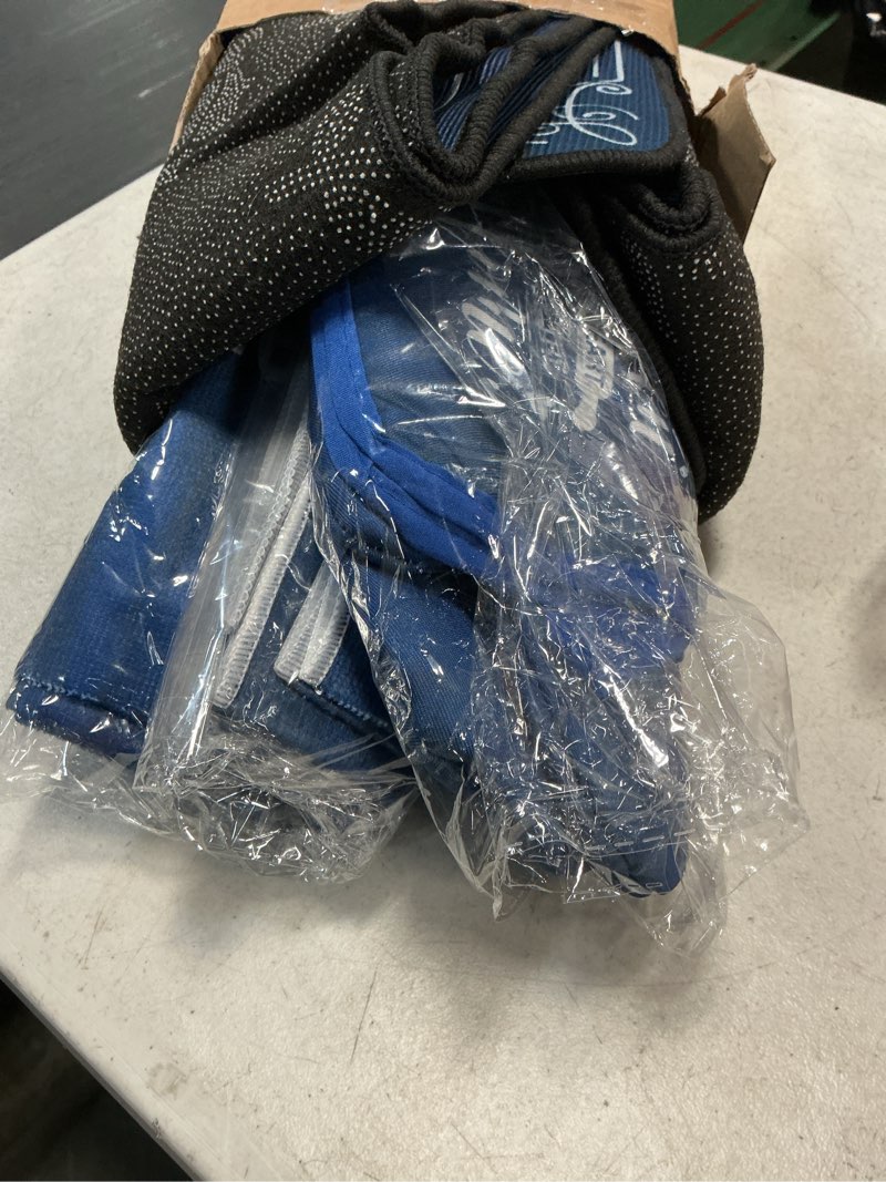 Condition photo showing Good Condition for 10 pcs farmhouse kitchen decor and accessories set 4 kitchen towels 2 pot holders 2 oven mitts 2 rugs for cooking baking mom housewarming gifts(dark blue,classic style) dark blue classic style
