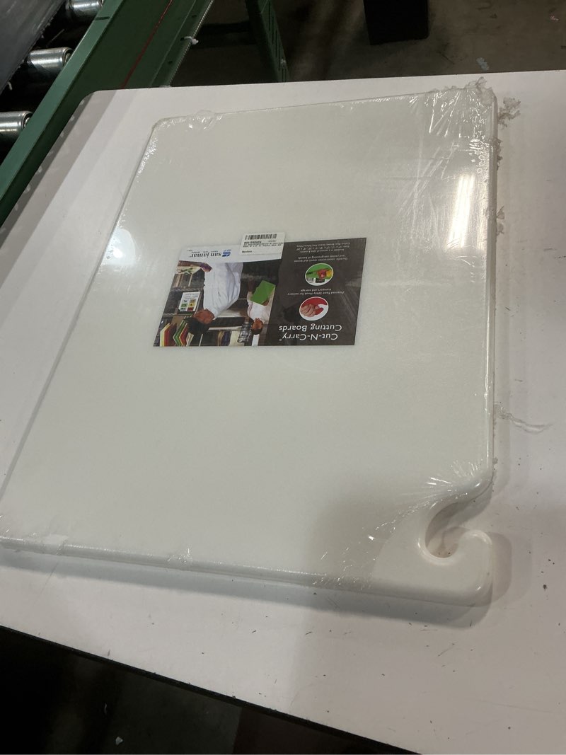 Condition photo showing Good Condition for san jamar cb182412wh cut-n-carry cutting board, 18" x 24", co-polymer, white, nsf 18"l x 24"w white