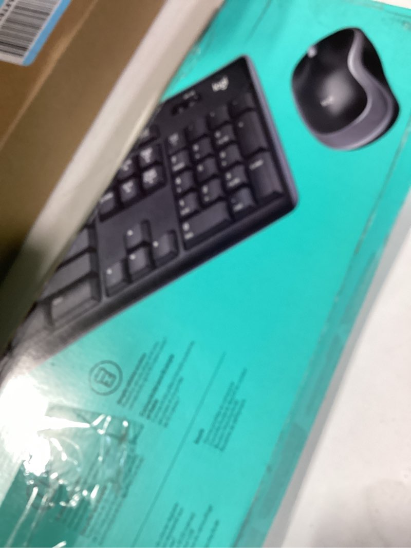 Condition photo showing New/Like New for logitech mk270 wireless keyboard and mouse combo for windows, 2.4 ghz wireless, compact mouse, 8 multimedia and shortcut keys, 2-year battery life, for pc, laptop - black