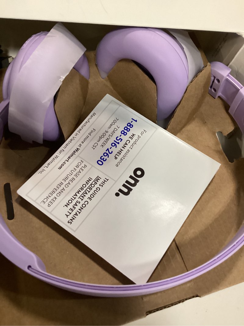 Condition photo showing Good Condition for onn wireless on-ear headphones, lilac