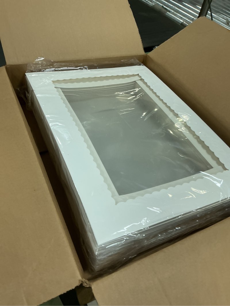 Condition photo showing New/Like New for 10pcs 19x14x5 half sheet cake boxes with window rectangle 1/2 sheet bakery boxes for pastry baking cake, cupcakes, donuts, cookies, pie treat packaging white large