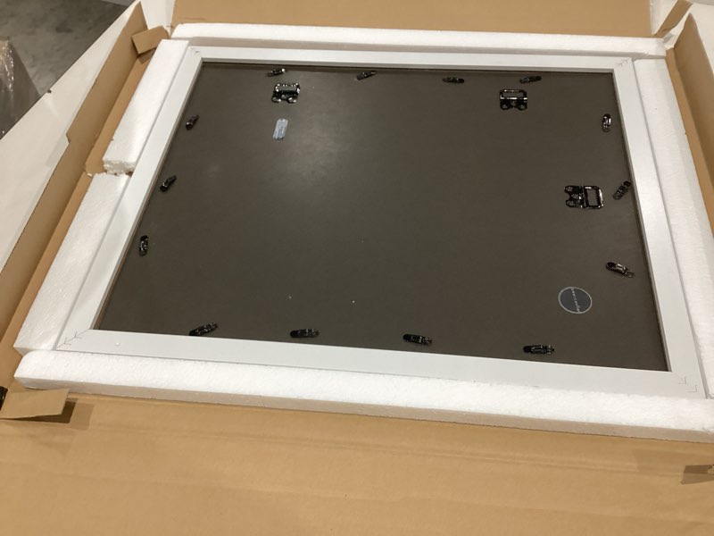 Condition photo showing Good Condition for americanflat 16x20 picture frame with polished plexiglass - white picture frame - wide photo frames made of engineered wood for vertical or horizontal wall display - epic collection - white 16x20 white