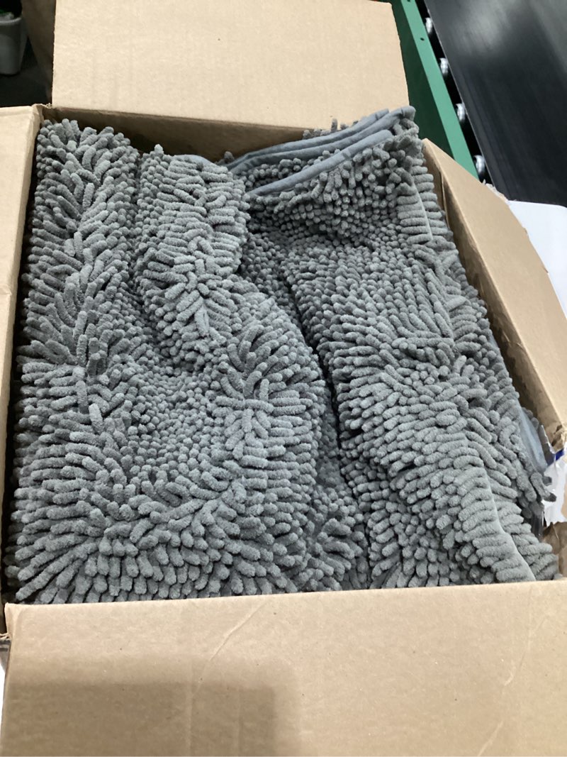 Condition photo showing Good Condition for WAYNHUI Dog Door Mat for Muddy Paws 72"x 36" Absorbent Dirt Trapper Quick Dry Non Slip Washable Chenille Mud Mat for Dogs, Front Door mat Indoor Entrance Pets Rug, Dark Grey (72"x 36")