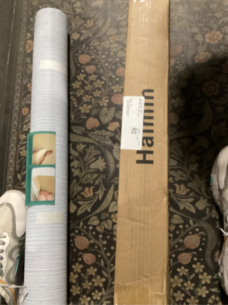 Condition photo showing New/Like New for Haimin Grasscloth Wallpaper Textured 24in X 393in Fabric Contact Paper Light Blue Wall Paper Textured Linen Peel and Stick Self-Adhesive Thick Vinyl Embossed Film Wallpaper