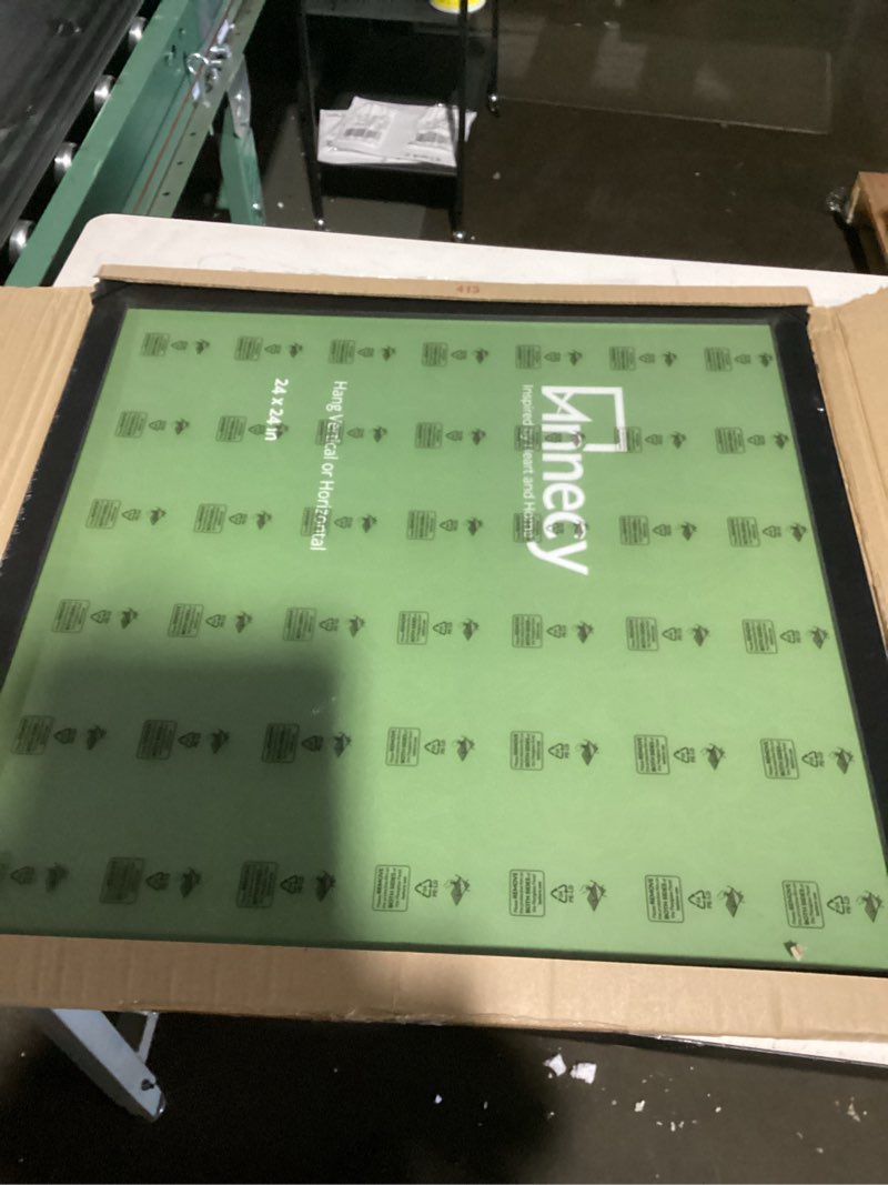 Condition photo showing As Is for Annecy 24x24 Picture Frame Black?1 Pack?, 24 x 24 Picture Frame for Wall Decoration, Classic Black Minimalist Style Suitable for Decorating Houses, Offices, Hotels 24x24 Black