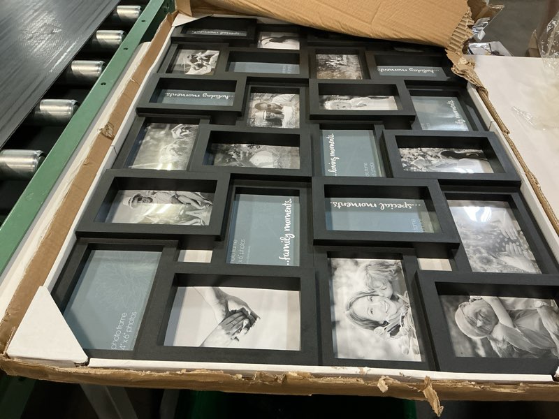Condition photo showing New/Like New for hello laura 4×6 collage picture frames,24 opening photo collage frame for wall decor,multi family photo for gallery decor, hanging display - black