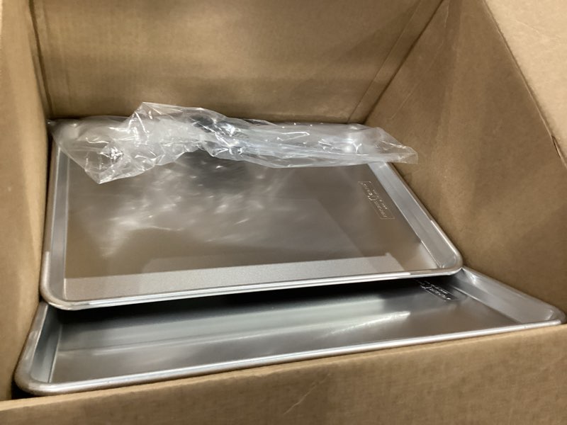 Condition photo showing Good Condition for nordic ware naturals half sheet - usa made aluminum commercial quality sheet pan for baking or roasting, encapsulated galvanized steel rim prevents warping, 2-pack 2pk half sheet