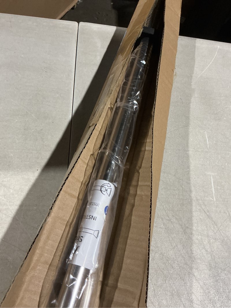 Condition photo showing Good Condition for amazer spring tension shower curtain rod, 54-90 inches rust-resistance tension curtain rod bathroom rod, adjustable shower curtain rod no drill, nickel 54-90 inches nickel