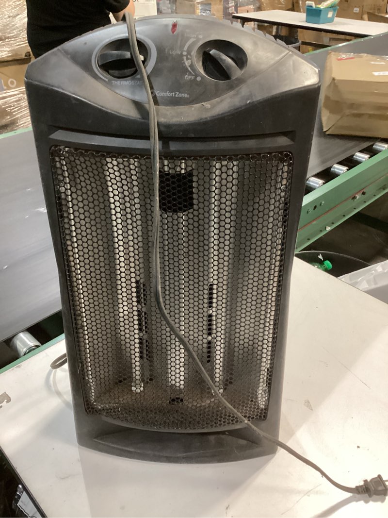 Condition photo showing As Is for 1500 Watt Electric Quartz Infrared Radiant Tower Heater, Portable Space Heater with Tip-Over and Overheat Protection, Fast Heating Heater Quiet and Safe for Office Indoor Use Home Bedroom