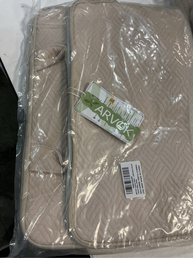 Condition photo showing New/Like New for arvok 13 13.3 14 inch laptop sleeve case for macbook air 13 inch/macbook pro 13 inch/macbook pro 14/hp chromebook 13 inch, water-resistant leather case for hp/dell/lenovo/asus/acer/samsung with pouch clear white 13.3 inch