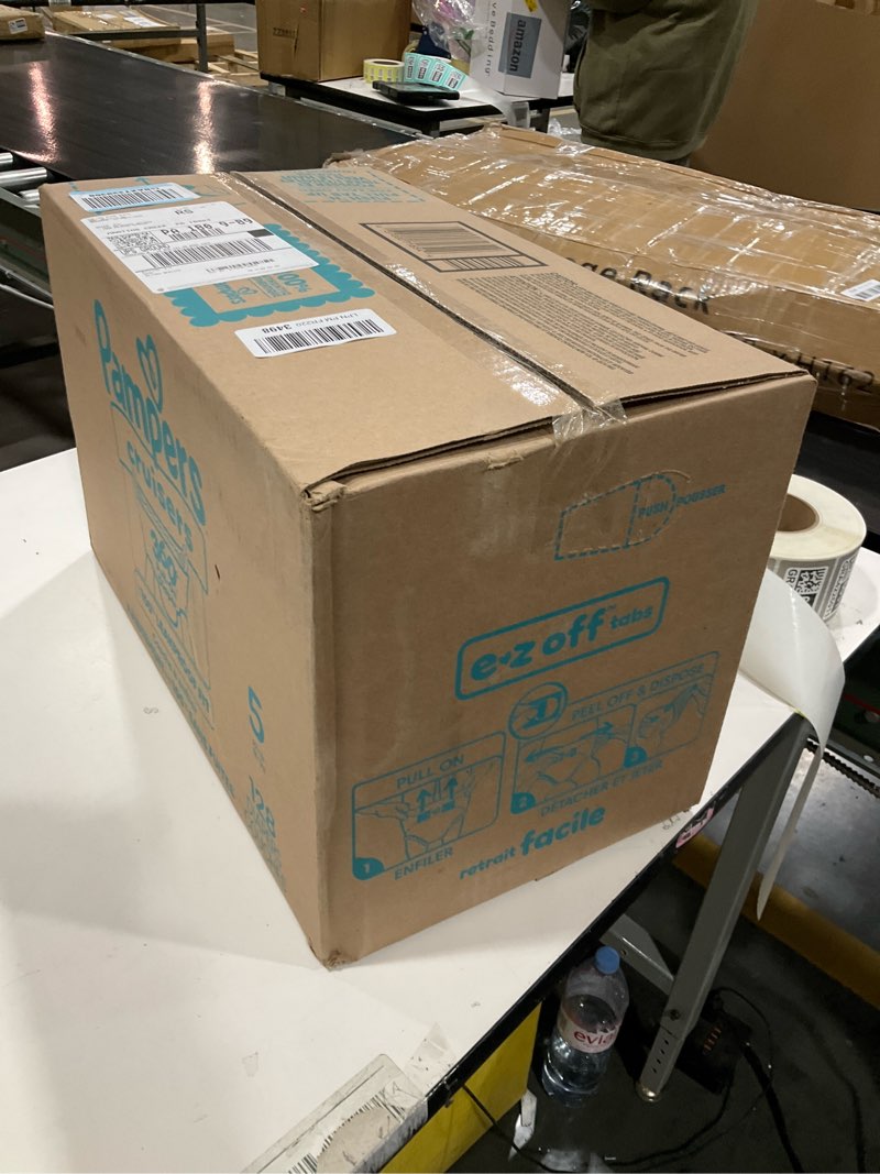 Condition photo showing New/Like New for Pampers Diapers - Cruisers 360 - Size 5, 128 Count, Babyproof up to 100% Leakproof Pull-On Diaper Size 5 128