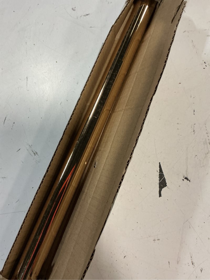 Condition photo showing As Is for 12-inch ceiling fan downrod with extension cord, 1-foot gold ceiling fan extension pole, 1-inch od, ceiling downrod for various fans (only fans boom, no thread & cord) gold 12in