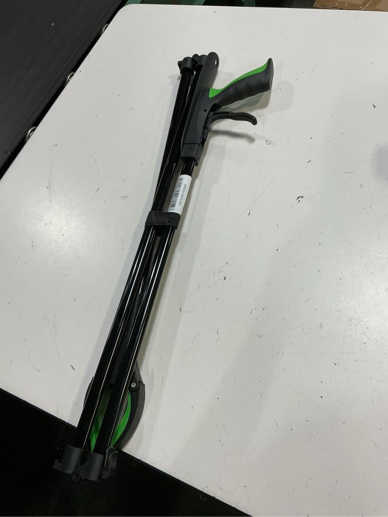 Condition photo showing As Is for extra long grabber reacher tool, 75" aluminum foldable reacher grabber, dual magnetic tip pickup grabber trash picker, strong grip aid for upper shelves, elderly, surgery recovery must have 75"green
