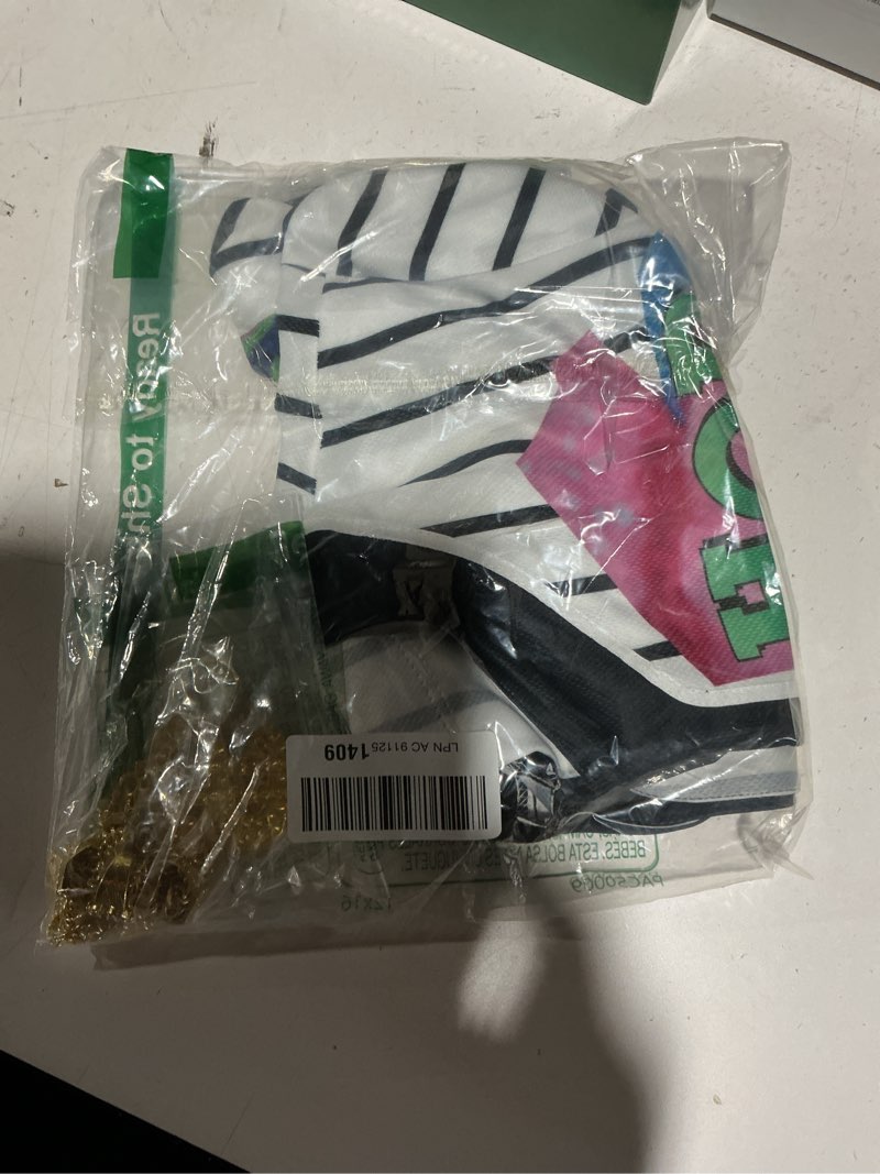 Condition photo showing Good Condition for WILDPARTY 80s 90s Outfit for Men, Hip Hop Costume Button Up Blouse Tops Disco Retro Theme Party Outfit Hawaiian Vintage Large Whiteblack-hip Hop