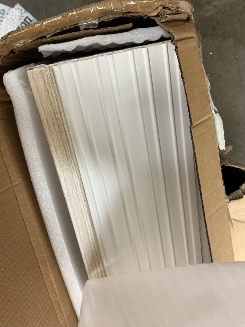 Condition photo showing Good Condition for wpc slat wall panels 8 pack 96" x 6.6", waterproof fluted wall paneling, accent 3d wall panel for wall decor,  natural oak  wp9606bk08-01