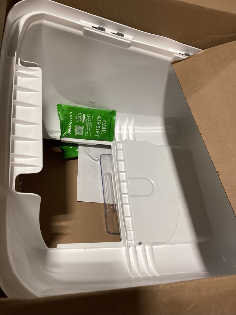 Condition photo showing As Is for Catit Airsift Jumbo Hooded Litter Pan, Warm Gray/White - Privacy and Easy Access for Cleaning - Ideal for Larger or Multiple Cat Households