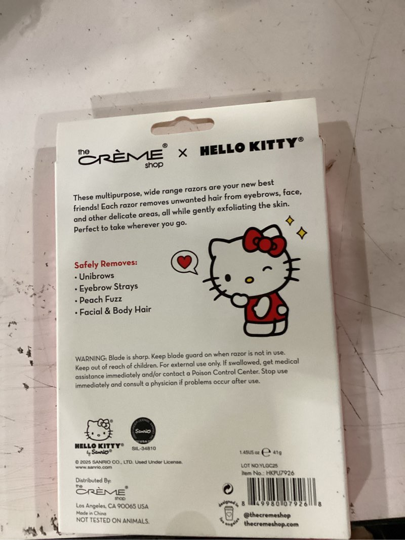 Condition photo showing Good Condition for the crème shop x hello kitty prepped up! dermaplane razors - one blade for gentle exfoliation, dermaplaning, facial hair removal and eyebrow shaping (pack of 3)