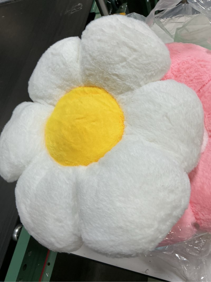 Condition photo showing Good Condition for coume 6 pcs flower pillow soft daisy plush flower shaped floor cushion 15.7 inch cute seating cushion decorative imitation rabbit fur throw pillow for bed couch room decoration (6 petal,6 colors) 6 petal 6 colors 6