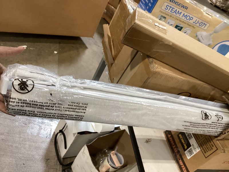 Condition photo showing Good Condition for lazblinds no tools no drill cordless roman shades for windows, blackout thermal insulated uv blocking window blinds, room darkening fabric blinds for indoor windows, 30'' w x 64'' h, off white blackout - off white 30" w × 64" h