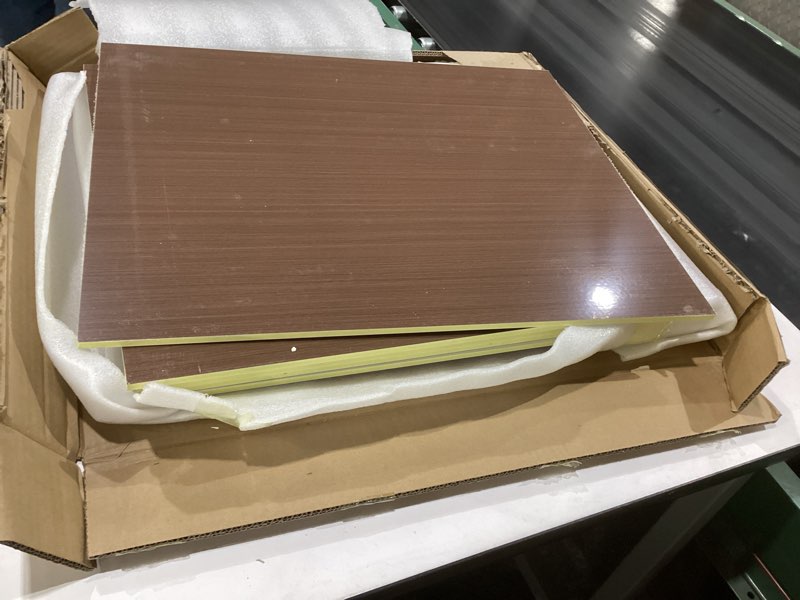 Condition photo showing As Is for wood wire shelf covers wire rack covers for pantry and closet removable shelf covers for wire shelving cabinet bathroom kitchen shelving decoration (6pack), similar to stock photo