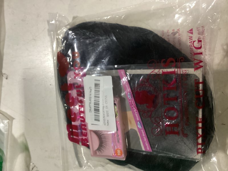 Condition photo showing New/Like New for pixie cut wigs human hair with side bangs short wigs for black women natural straight short black pixie wigs human hair glueless layered cut brazilian hair side part bob wig