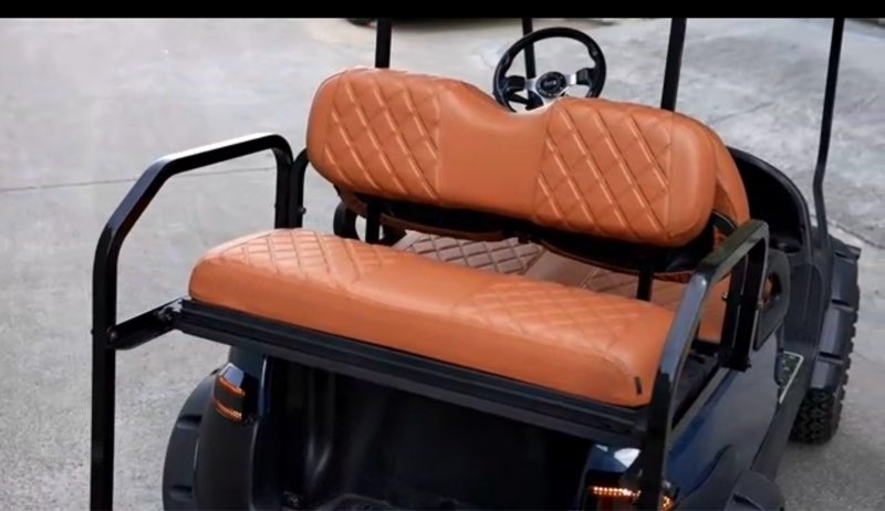 NOKINS Golf Cart Seat Covers Fit Club Car DS Pre-2000 OEM Standard Seat Cushion, Golf Cart Vinyl Diamond Front Seat Covers, Soft/Scratch-Resistant/No Stapler Needed Dark Brown and Black