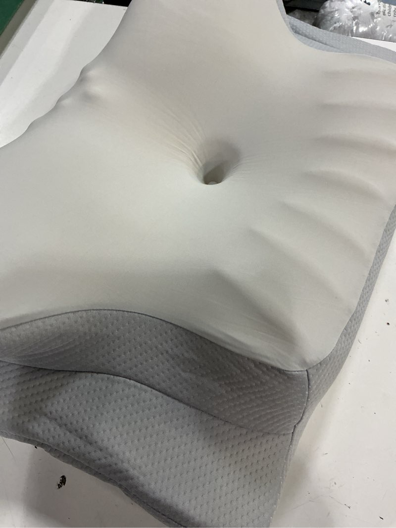 Condition photo showing Good Condition for cervical neck pillow for pain relief, ergonomic pillow side sleeper pillow for sleeping, contour memory foam pillows with cooling pillowcase orthopedic bed pillow for back stomach sleepers light grey
