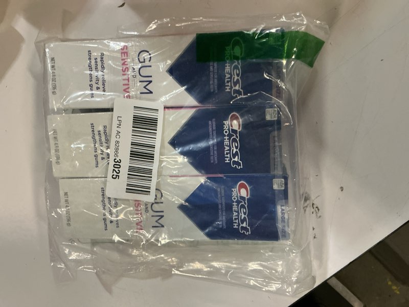 Condition photo showing New/Like New for crest sensitive and gum toothpaste 4.8 oz (3 pack), relieves sensitivity, strengthens gums, anticavity, clinically proven, antibacterial toothpaste