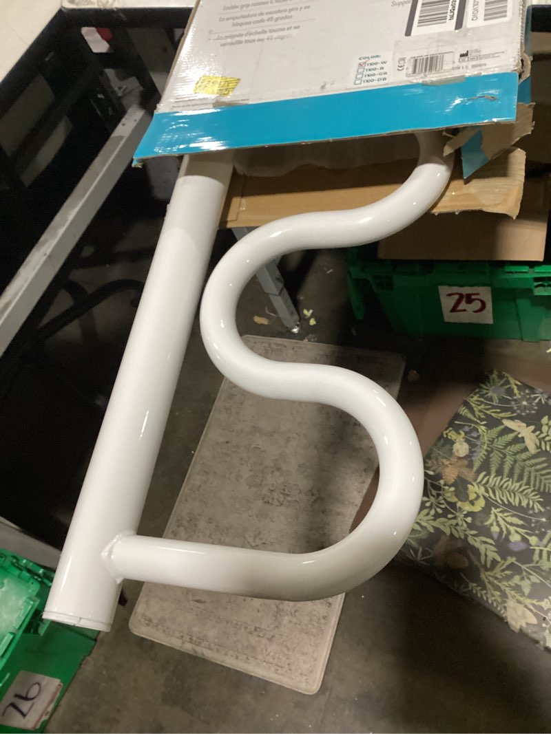 Condition photo showing New/Like New for stander wonder pole plus with rotating double grab bar, tension mounted security pole for seniors & elderly adults, no-drill floor to ceiling transfer pole for home & bath safety, white iceberg white double handle
