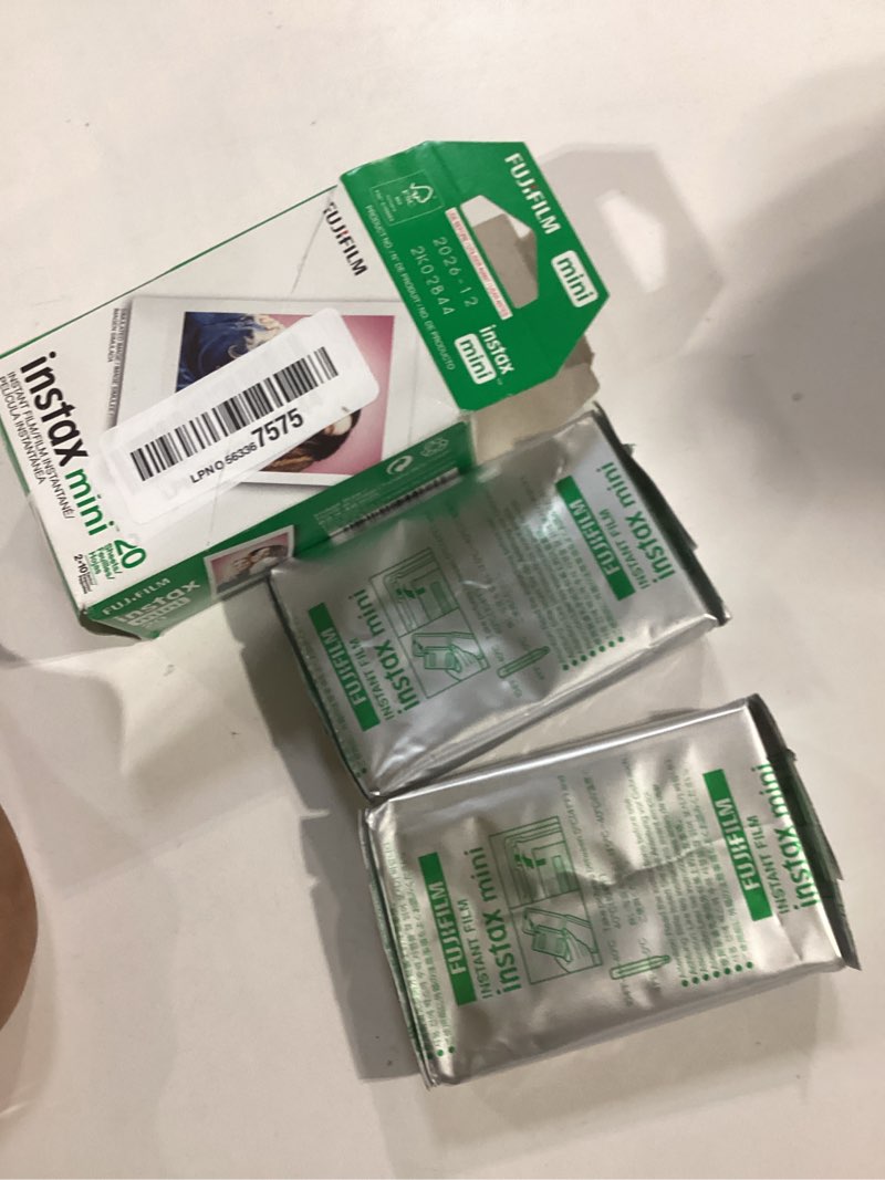 Condition photo showing New/Like New for fujifilm instax mini instant film twin pack (white), 20 photos 1 twin pack
