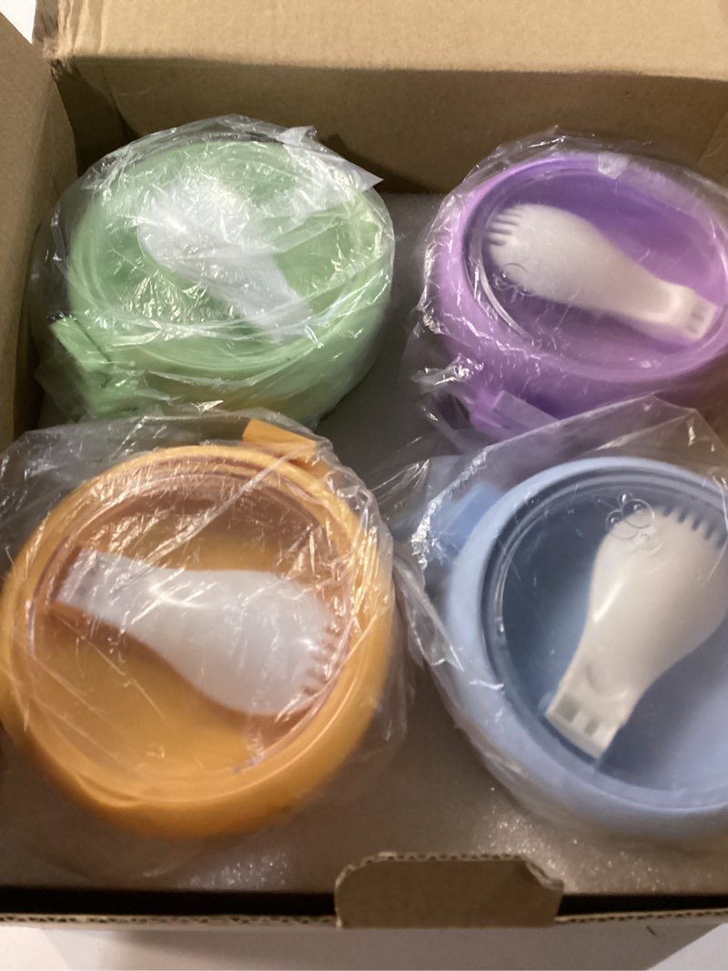 Condition photo showing New/Like New for overnight oats containers with lids and spoons - 4 pack 17oz mason jars with handle glass storage containers with airtight lids, glass meal prep containers reusable for yogurt cereal fruit vegetable 4 pack-miexd
