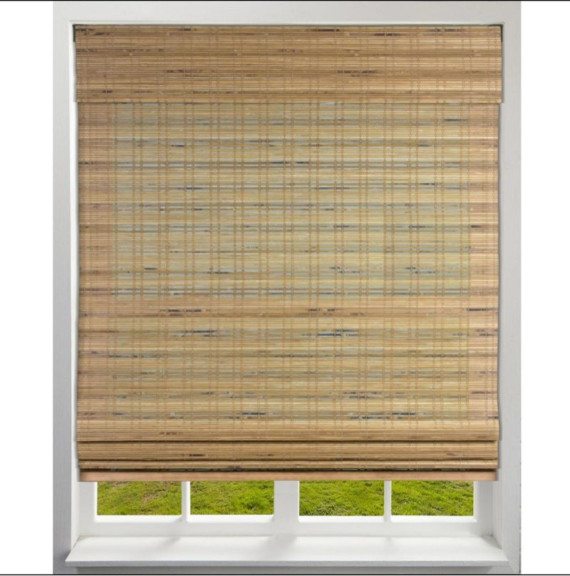 Arlo Blinds Cordless Tuscan Bamboo Roman Shade - Size: 34 W x 74 H
